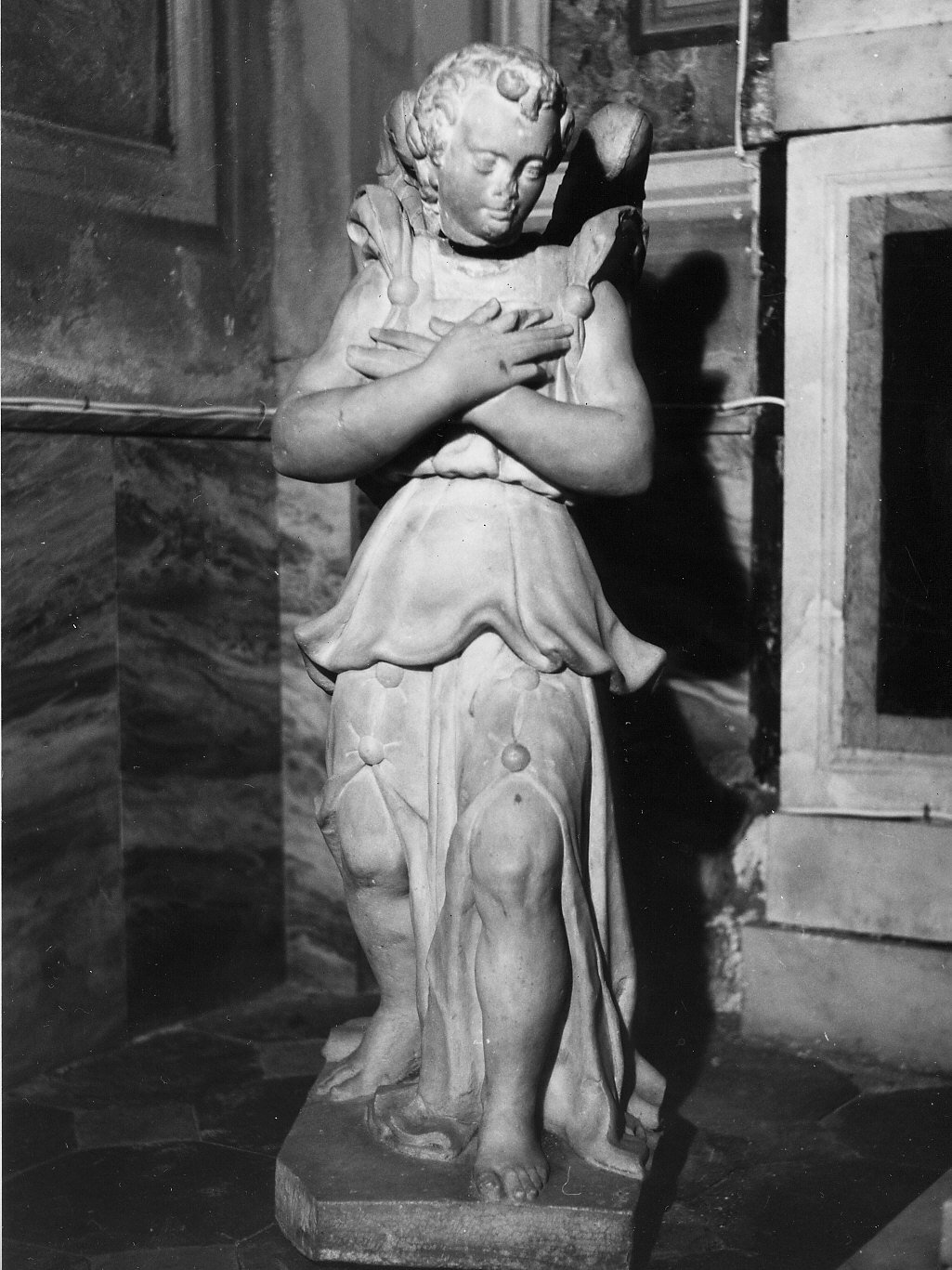 angelo (statua, pendant) - bottega ligure (secc. XVII/ XIX)