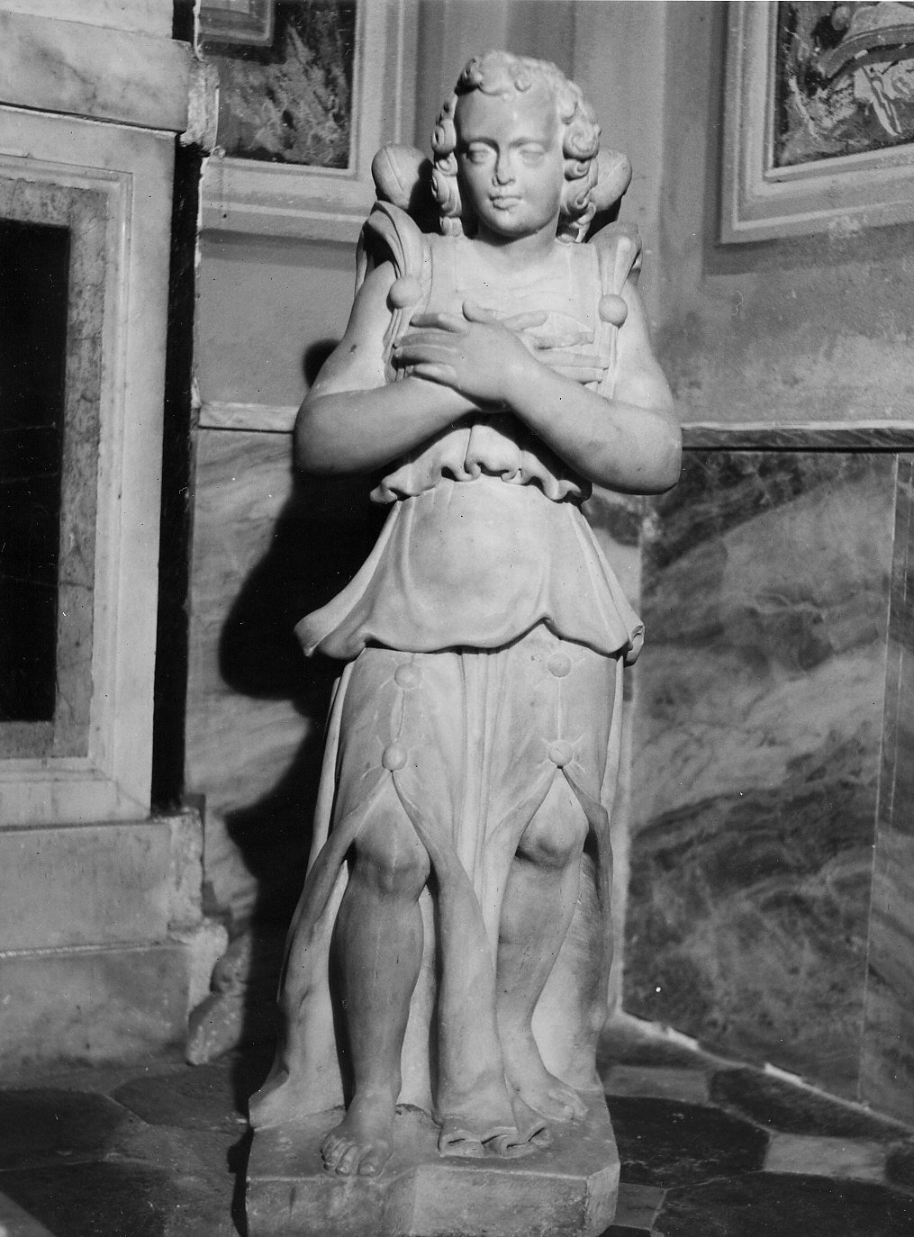 angelo (statua, pendant) - bottega ligure (secc. XVII/ XIX)