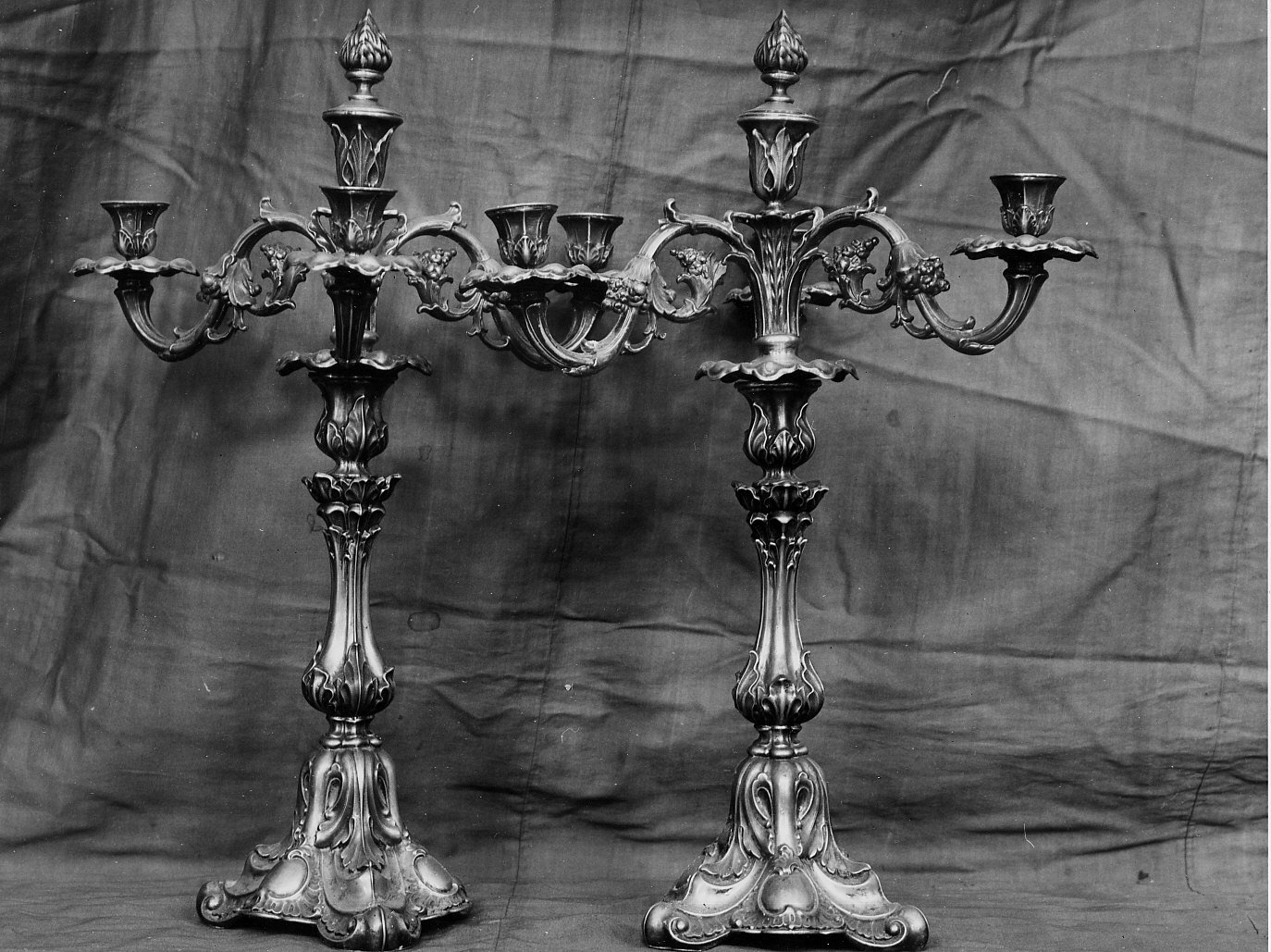 candelabro, coppia - bottega ligure (seconda metà sec. XIX)