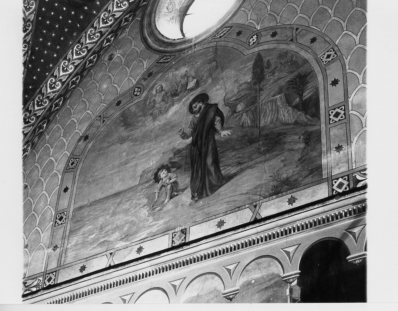 Sant'Agostino (dipinto, complesso decorativo) di Morgari Luigi (sec. XX)