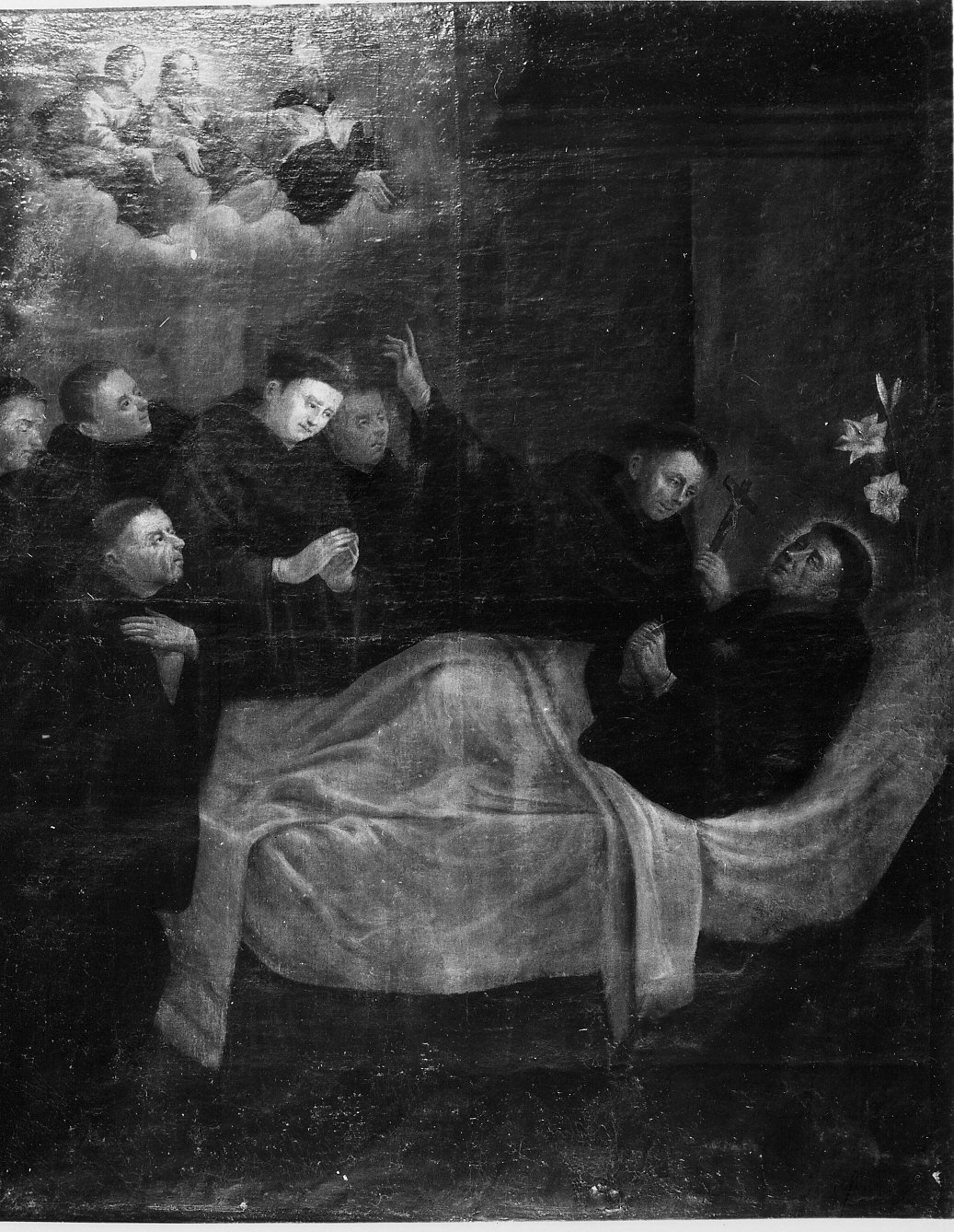 morte di San Nicola da Tolentino (dipinto, elemento d'insieme) - ambito italiano (fine sec. XVII)