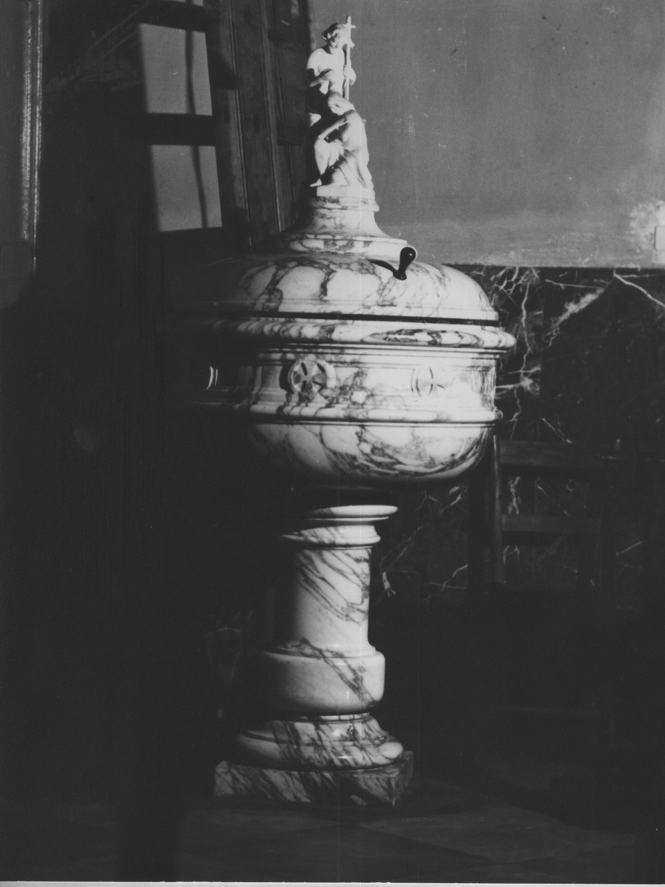 battesimo di Cristo (fonte battesimale - a fusto, opera isolata) - bottega italiana (sec. XIX)