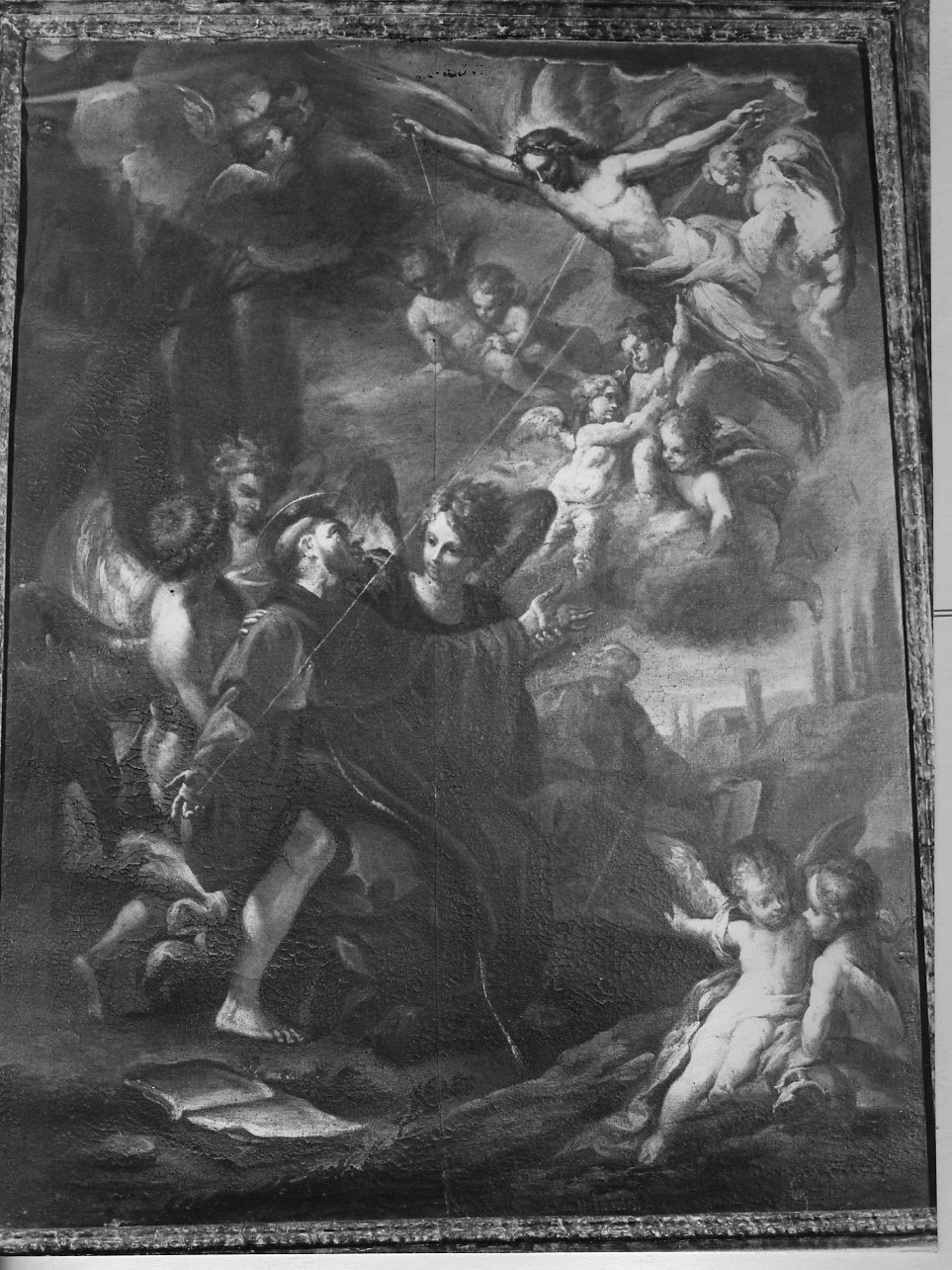San Francesco d'Assisi riceve le stimmate (dipinto, opera isolata) di Brusco Paolo Gerolamo detto Bruschetto (secc. XVIII/ XIX)