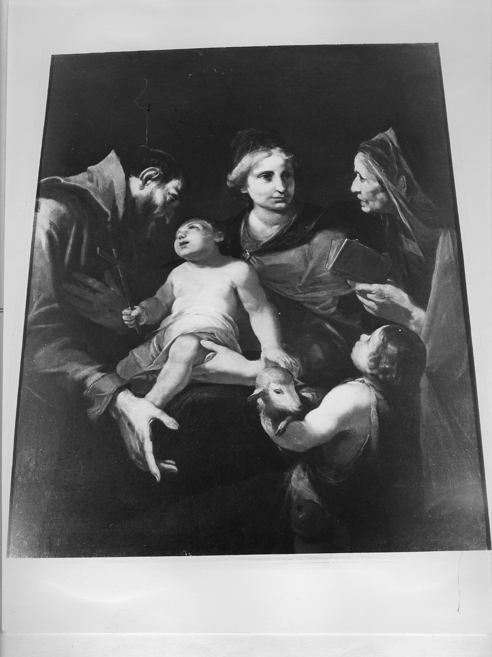 Madonna con Gesù Bambino San Giovanni Battista bambino Sant'Anna e San Francesco (dipinto, opera isolata) di Assereto Gioacchino (prima metà sec. XVII)