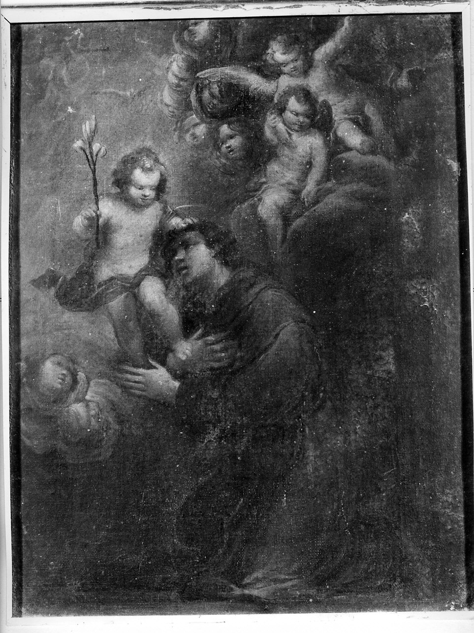 Sant'Antonio da Padova con il bambino (dipinto, opera isolata) - ambito ligure (sec. XVIII)