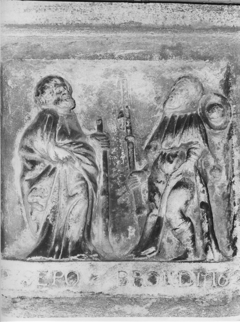 San Giuseppe e San Rocco (rilievo, opera isolata) - bottega italiana (sec. XVII)