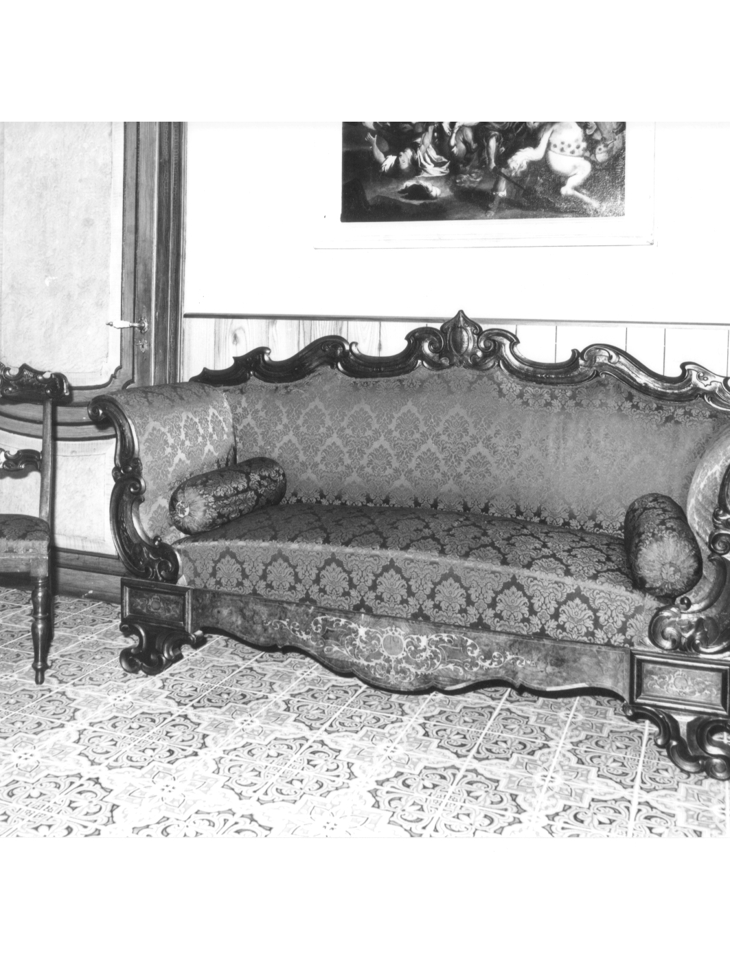 motivi decorativi (divano, opera isolata) di Scotto Ignazio (bottega) - manifattura ligure (sec. XIX)
