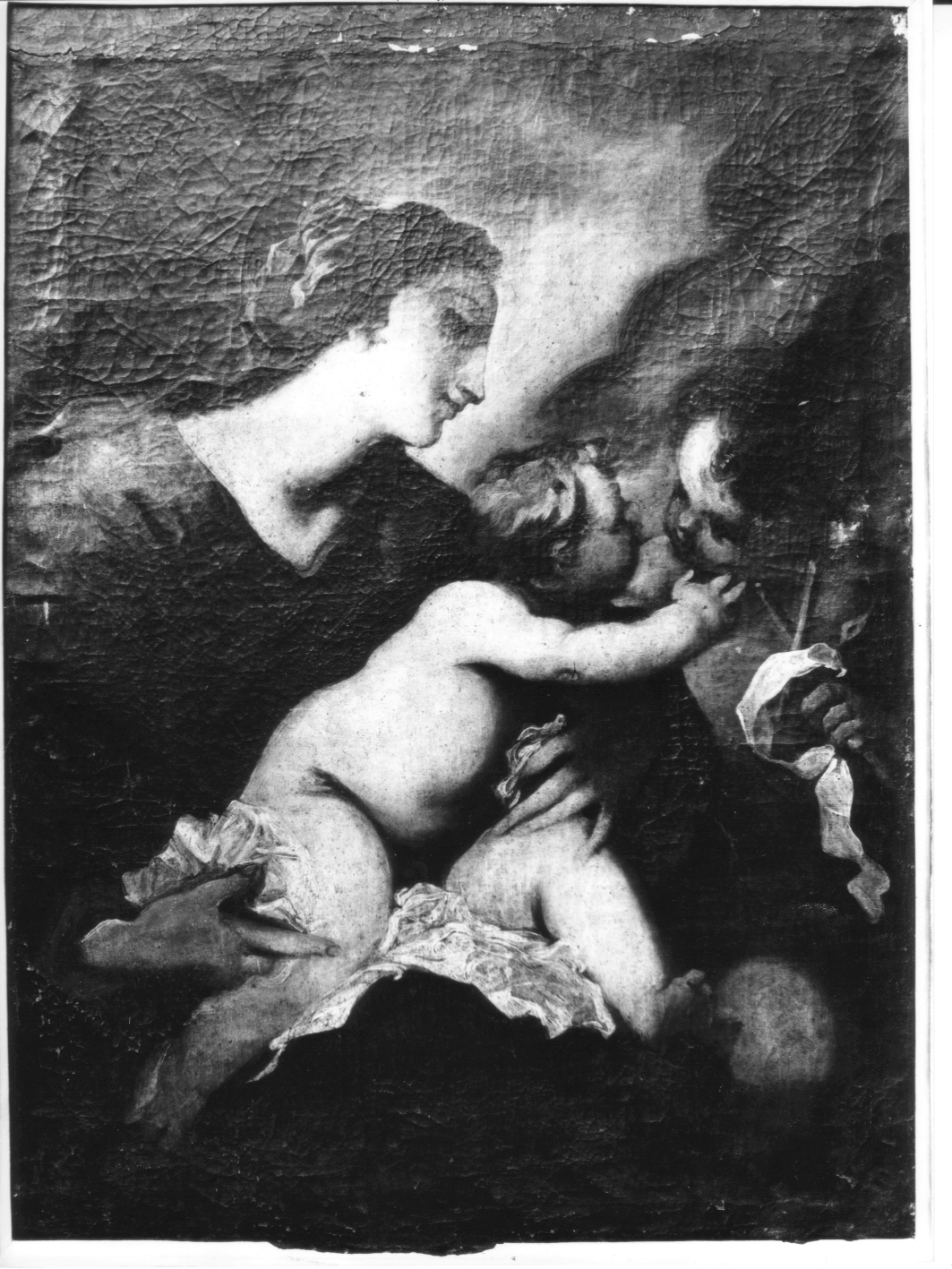 Madonna con Bambino e San Giovannino (dipinto, opera isolata) - ambito ligure (sec. XVII)