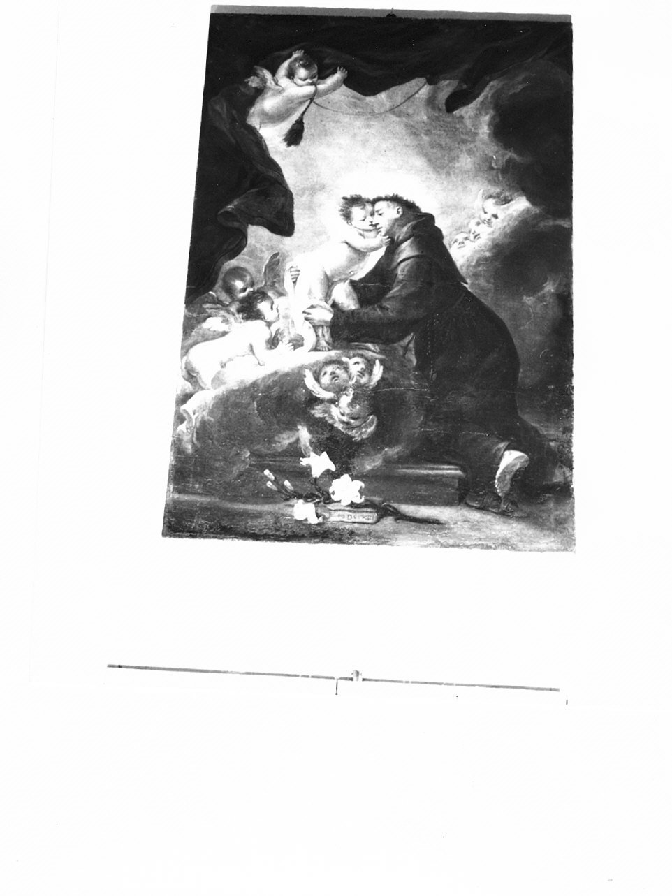 Sant'Antonio da Padova con il bambino (dipinto, opera isolata) - ambito ligure (primo quarto sec. XVIII)