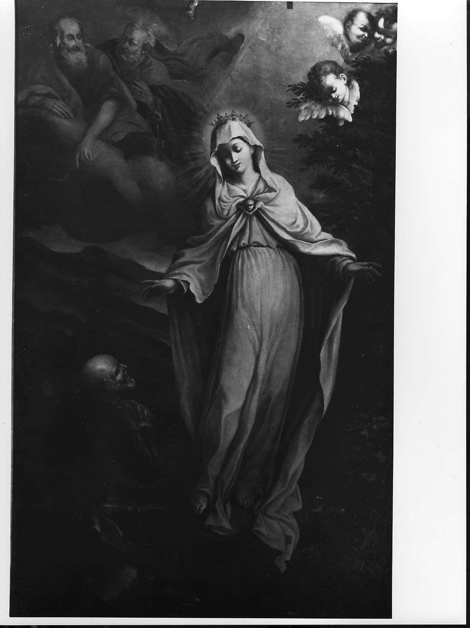 Madonna della Misericordia con il beato Antonio Botta (dipinto, opera isolata) - ambito ligure (metà sec. XVIII)