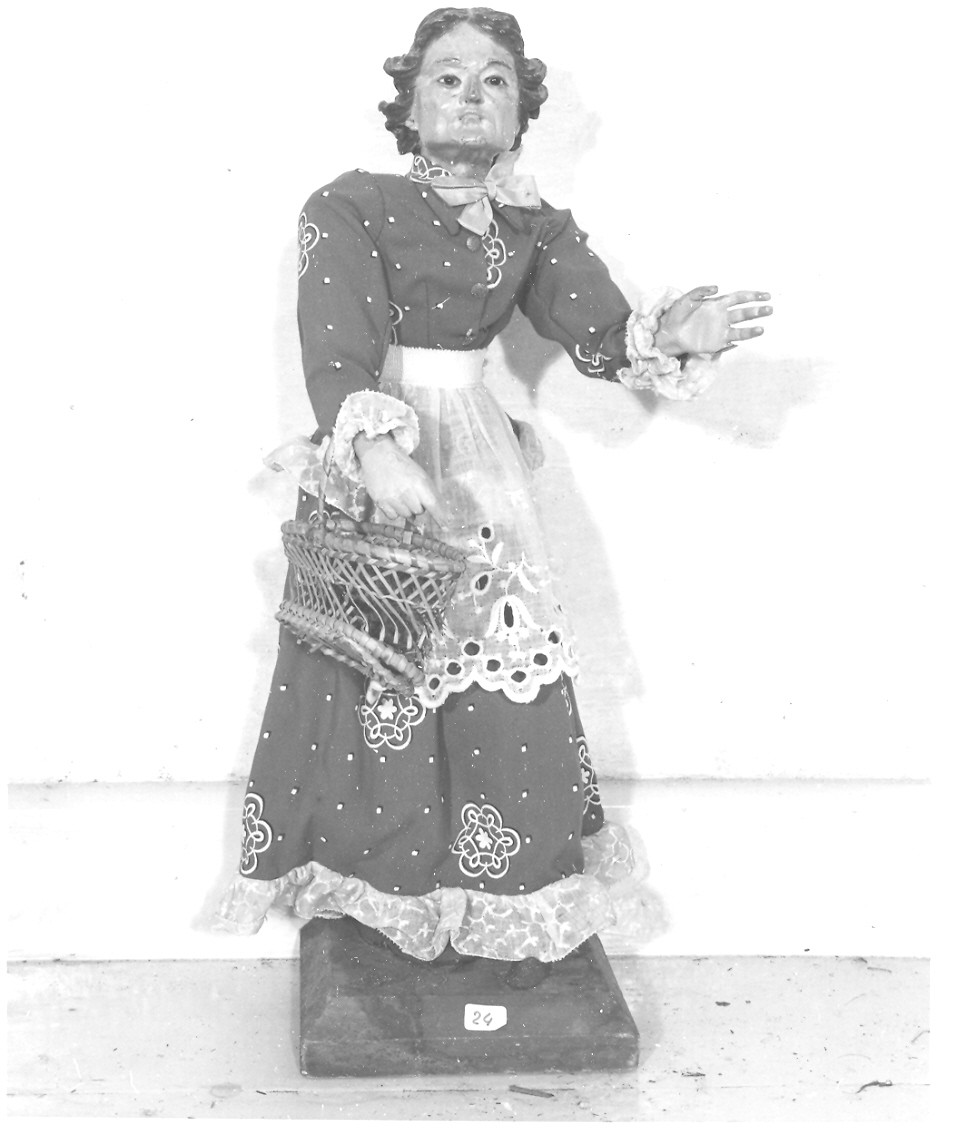 figura femminile (statua da presepio, elemento d'insieme) di Maragliano Anton Maria (bottega) (prima metà sec. XVIII)