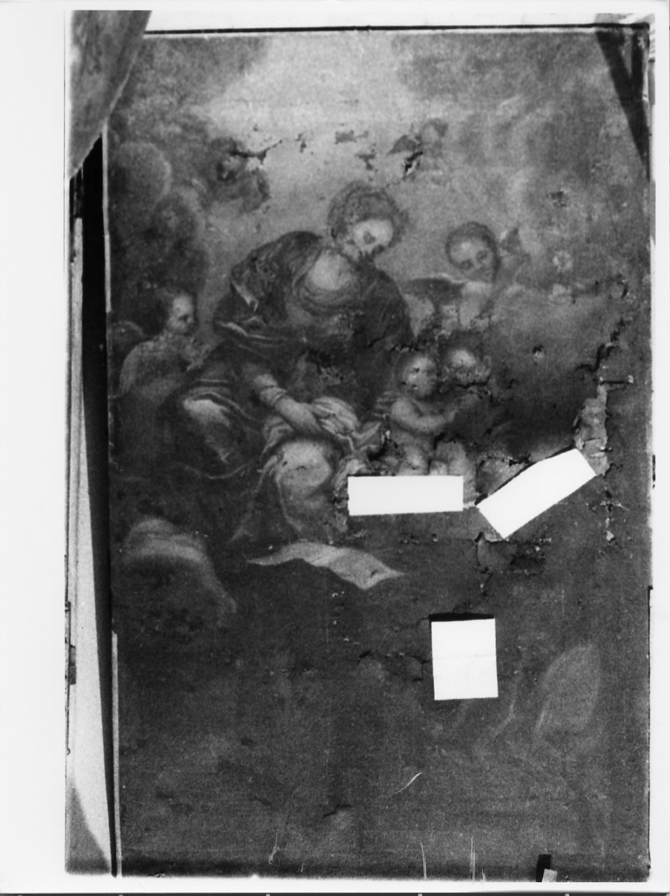 Madonna con Bambino, San Francesco d'Assisi e Sant'Antonio abate (dipinto, opera isolata) - ambito ligure (sec. XVIII)