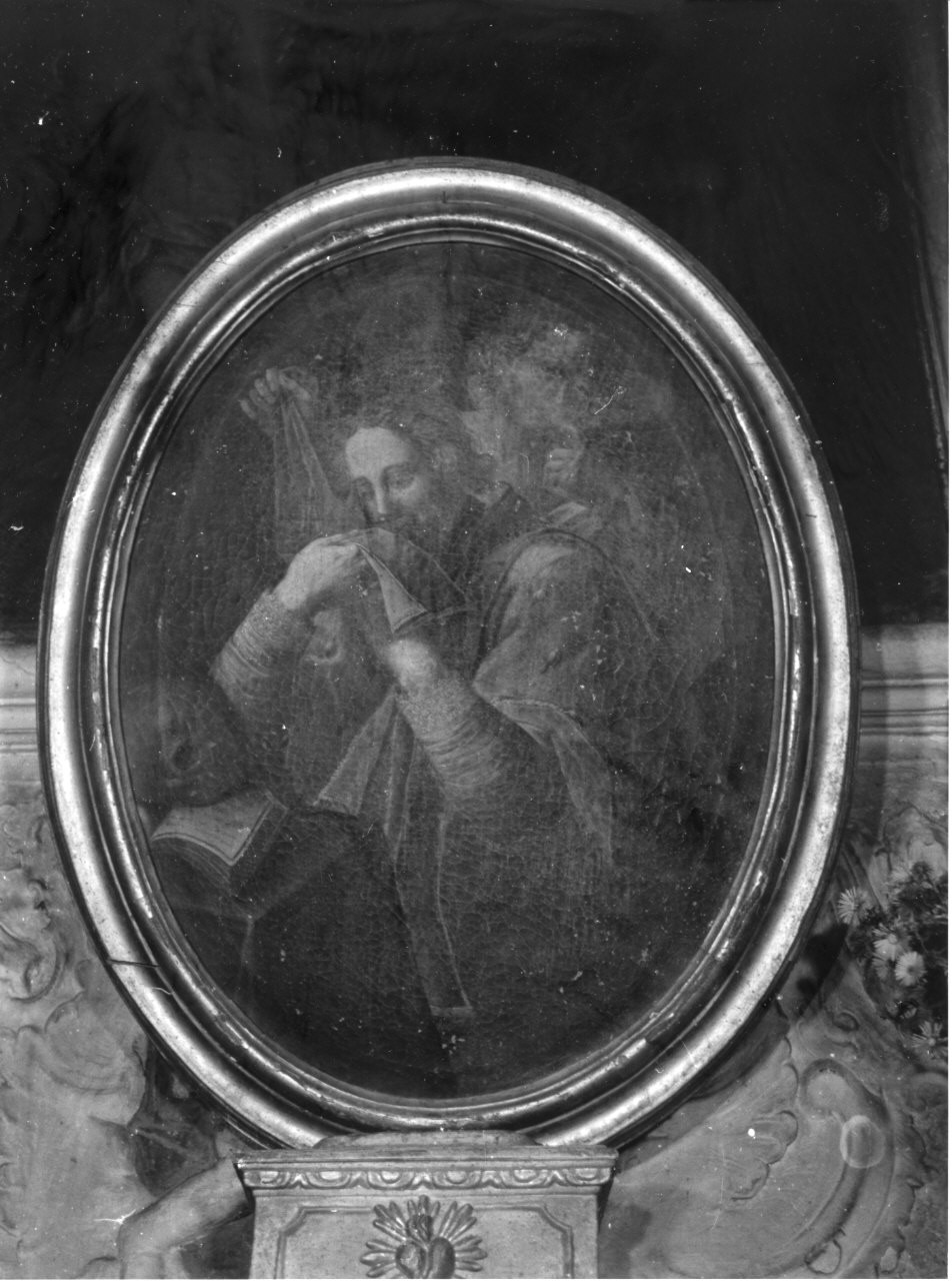 angelo e santo (dipinto, opera isolata) - ambito italiano (seconda metà sec. XVIII)