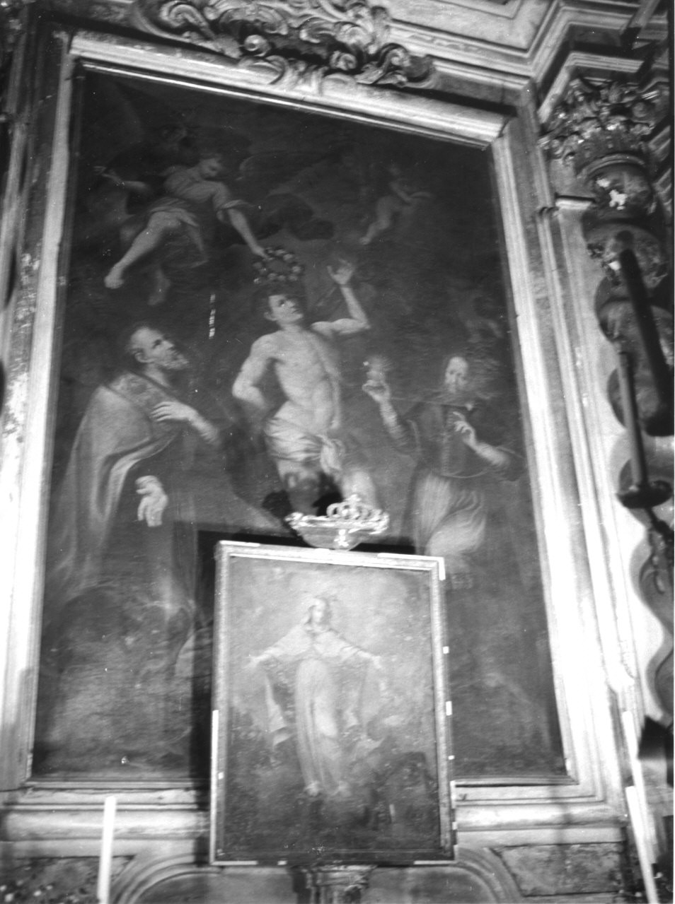 gloria di San Sebastiano (dipinto, elemento d'insieme) - ambito italiano (seconda metà sec. XVIII)