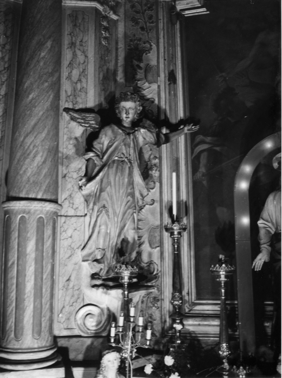angelo (statua, pendant) - bottega italiana (metà sec. XVIII)