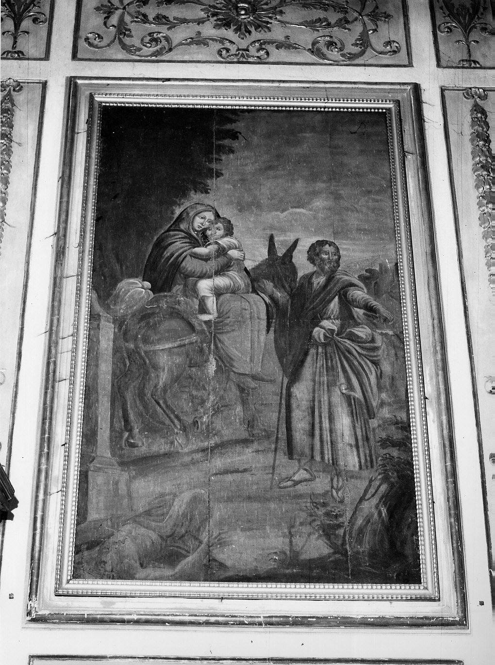 fuga in Egitto (dipinto, elemento d'insieme) di Canepa Serafino (sec. XIX)