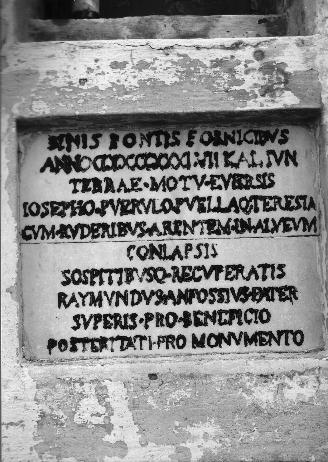 lapide commemorativa, opera isolata - bottega italiana (sec. XIX)