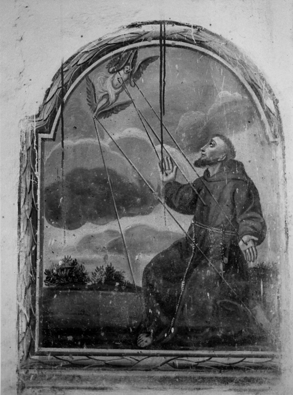 San Francesco d'Assisi riceve le stimmate (decorazione pittorica, opera isolata) - ambito ligure (secc. XVII/ XIX)