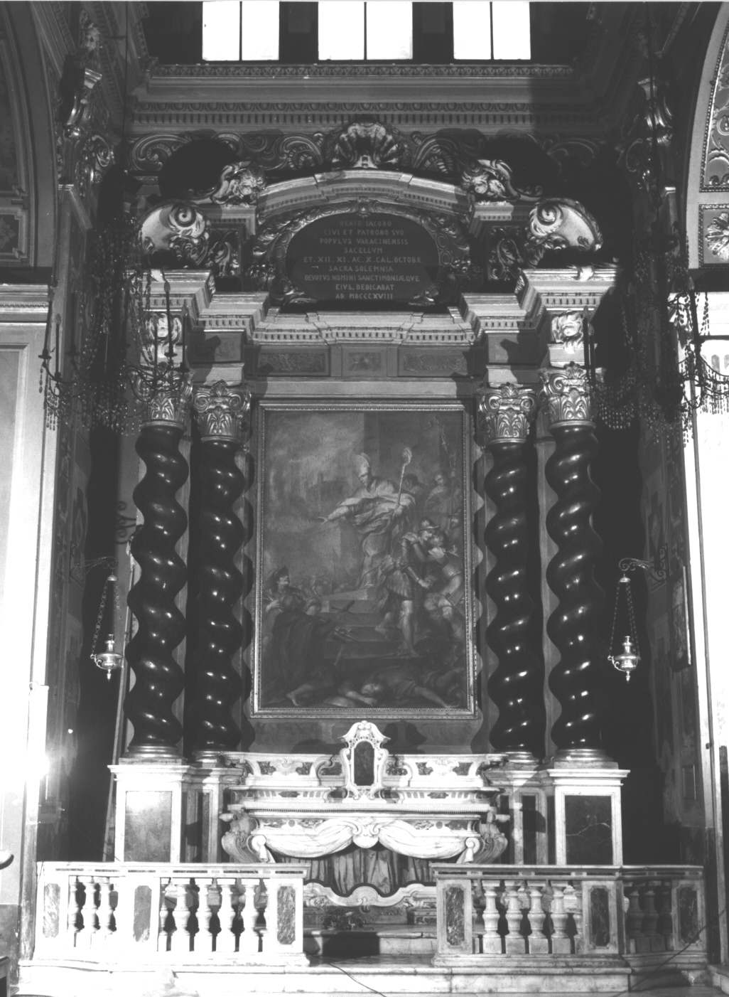 motivi decorativi a volute/ testa alata (altare, opera isolata) - bottega ligure (sec. XIX)