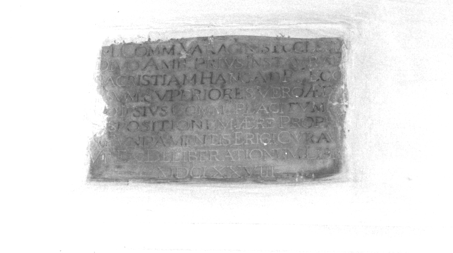 lastra, opera isolata - bottega italiana (sec. XVII)