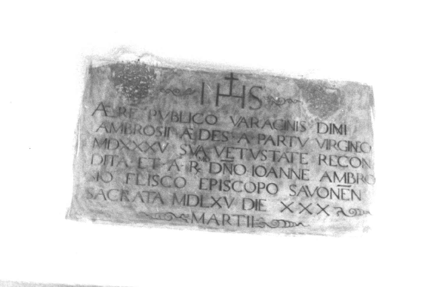 motivi decorativi a volute (lastra, opera isolata) - bottega italiana (sec. XVI)