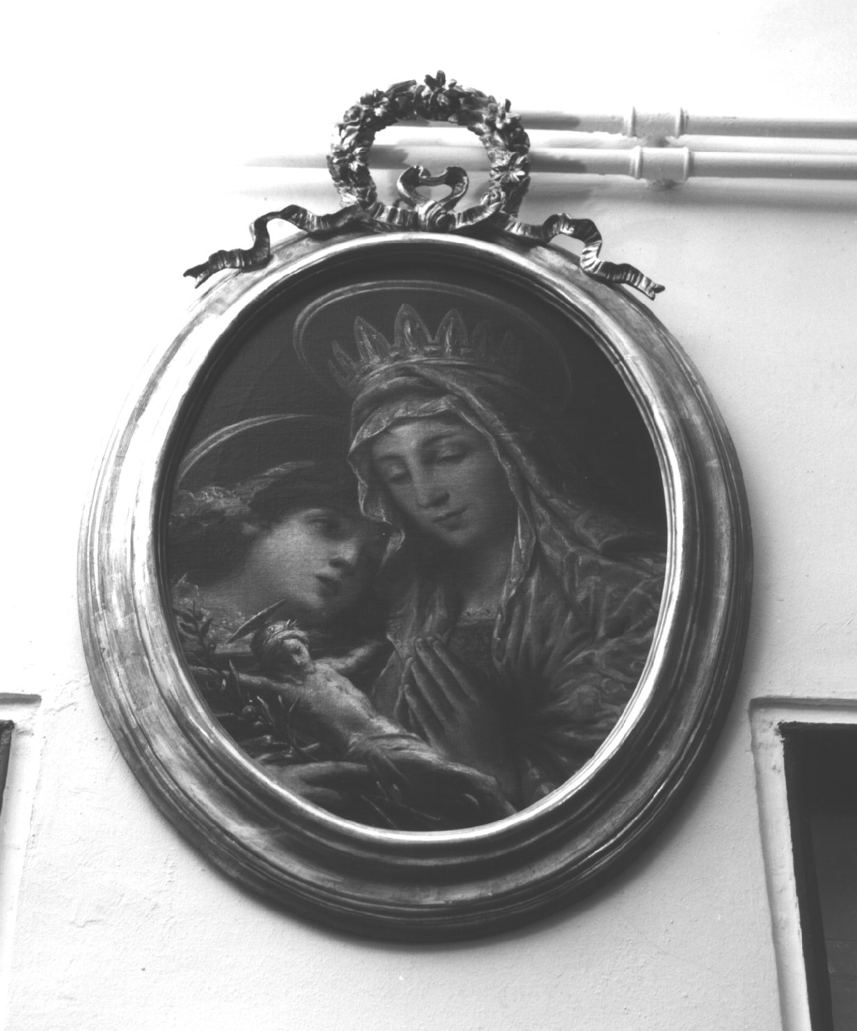 Santa Brigida di Svezia in adorazione del crocifisso (dipinto, opera isolata) di Quinzio Giovanni (sec. XX)