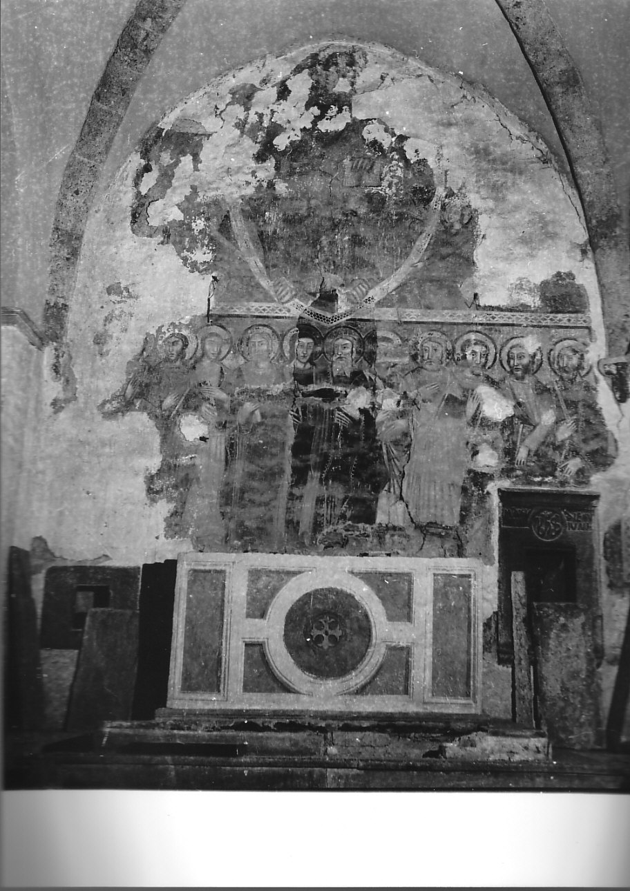 Cristo in gloria e apostoli (dipinto, elemento d'insieme) - ambito ligure-piemontese (inizio sec. XV)