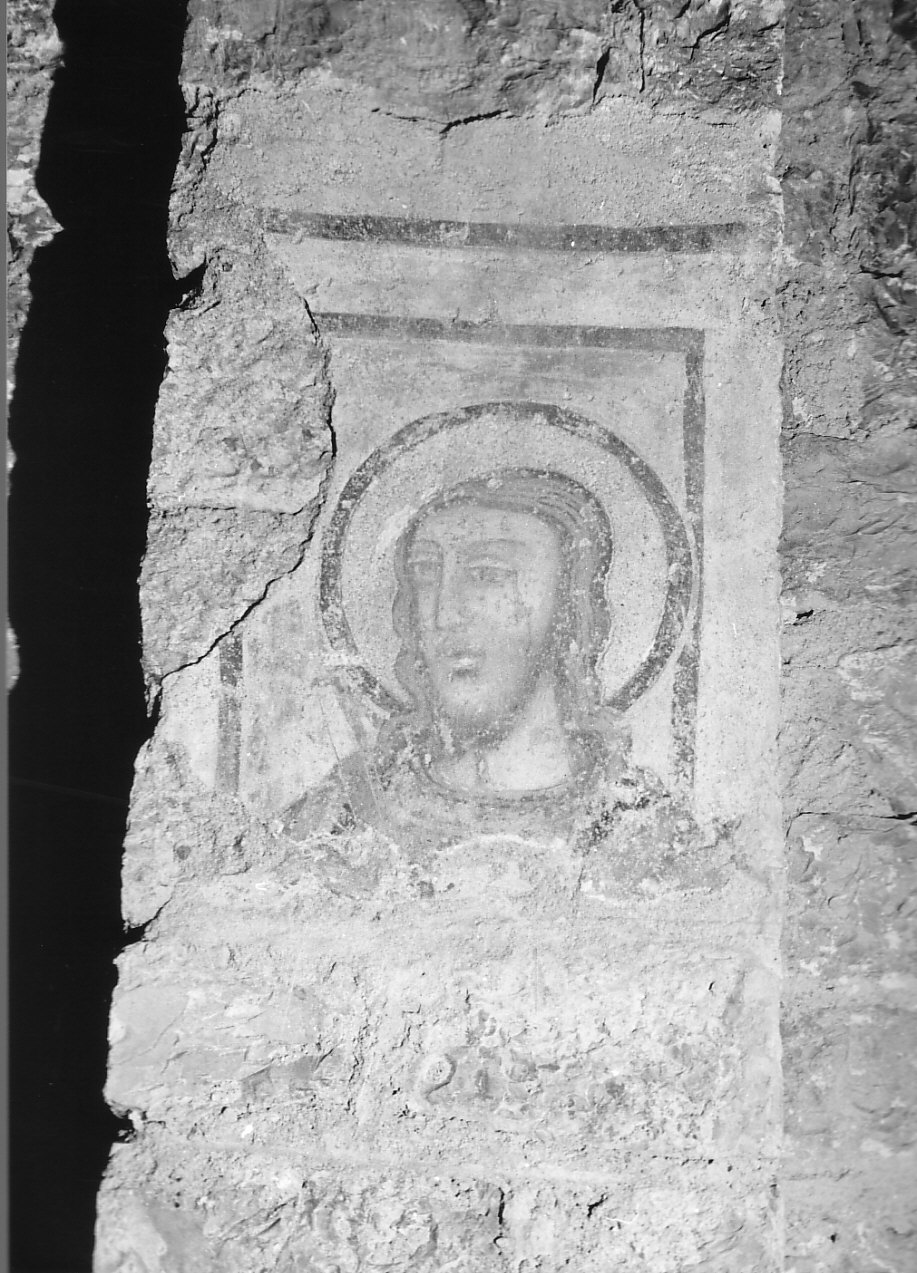 testa di santo (dipinto, elemento d'insieme) - ambito ligure-piemontese (inizio sec. XV)