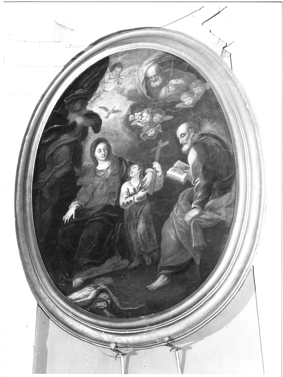 Sacra Famiglia e Trinità (dipinto, opera isolata) di Ratti Giovanni Agostino (attribuito) (sec. XVIII)