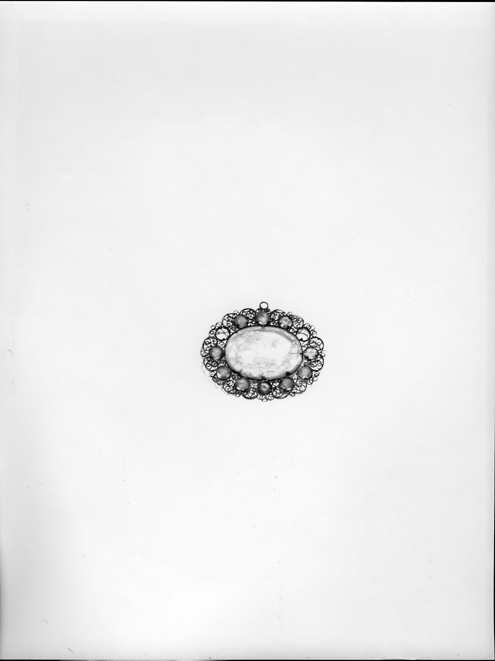 paesaggio con alberi (medaglione, opera isolata) - bottega italiana (sec. XIX)