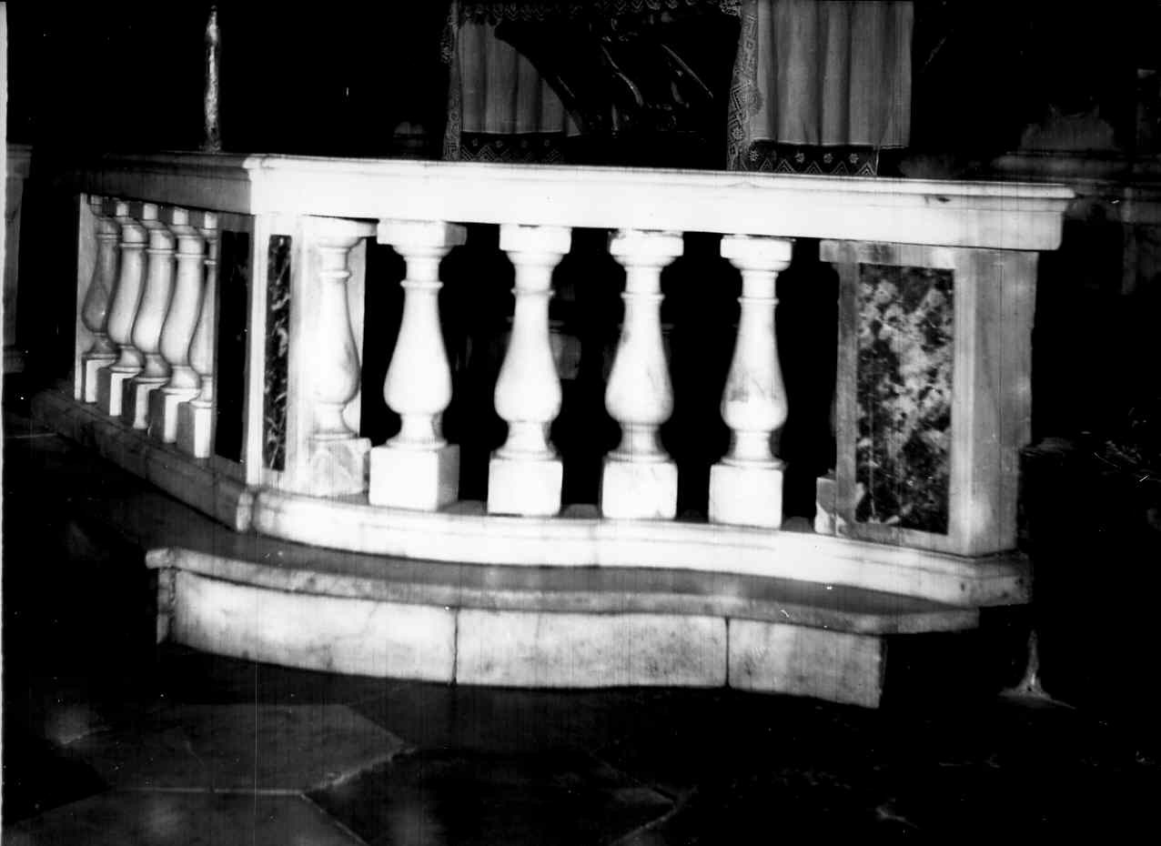 balaustrata di altare, opera isolata - bottega italiana (sec. XIX)
