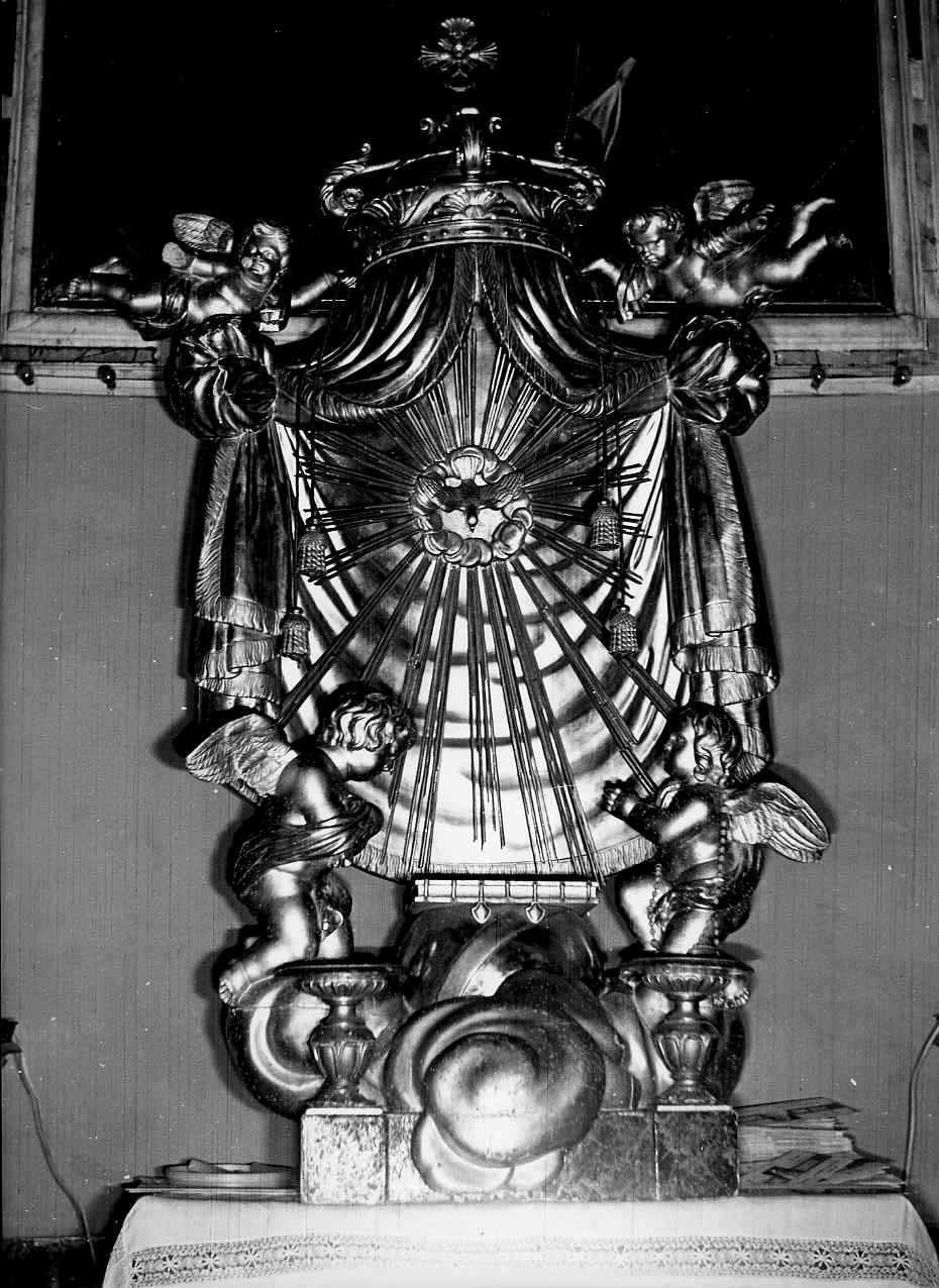 tronetto per esposizione eucaristica - a edicola, opera isolata - bottega italiana (prima metà sec. XX)