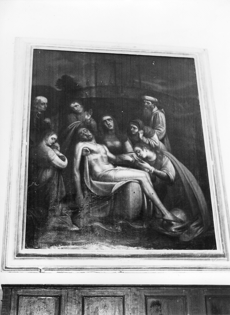 deposizione di Cristo nel sepolcro (dipinto, opera isolata) di Cambiaso Luca detto Luchetto (sec. XVI)