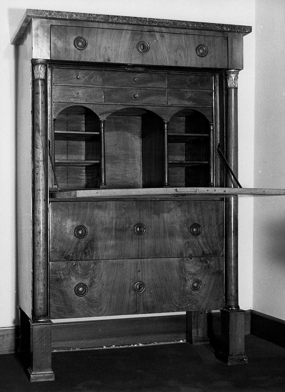 secrétaire - a ribalta, opera isolata - bottega italiana (seconda metà sec. XIX)