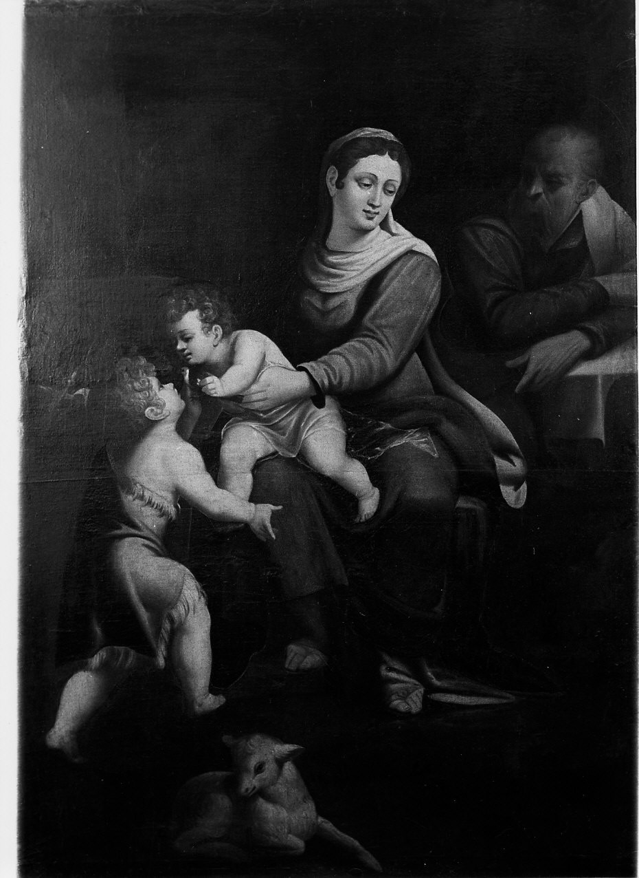 Sacra Famiglia con San Giovanni Battista bambino (dipinto, opera isolata) - ambito genovese (fine/inizio secc. XVI/ XVII)