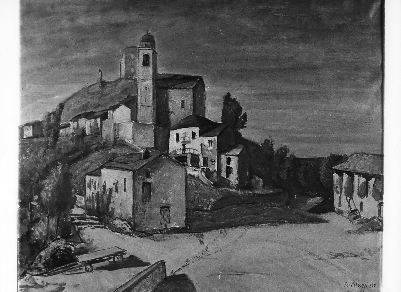veduta di città (dipinto, opera isolata) di Peluzzi Eso (sec. XX)