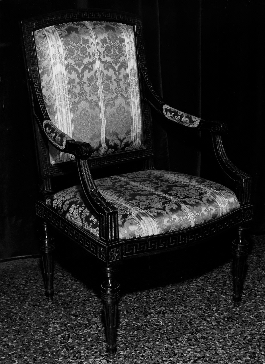 poltroncina, coppia - bottega italiana (seconda metà sec. XIX)