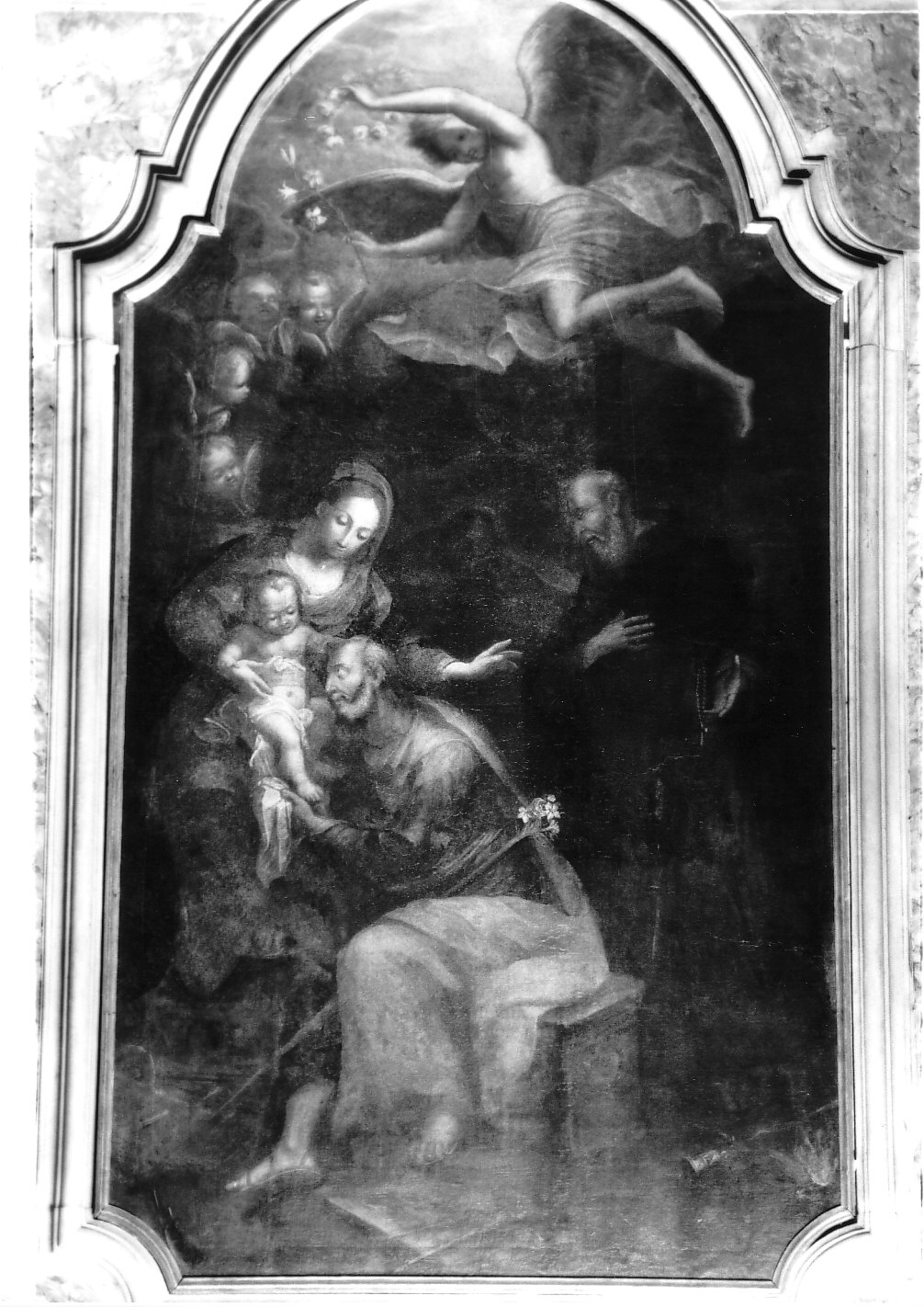Sacra Famiglia con Sant'Antonio Abate (dipinto, opera isolata) di Aicardi Giuseppe (seconda metà sec. XVIII)
