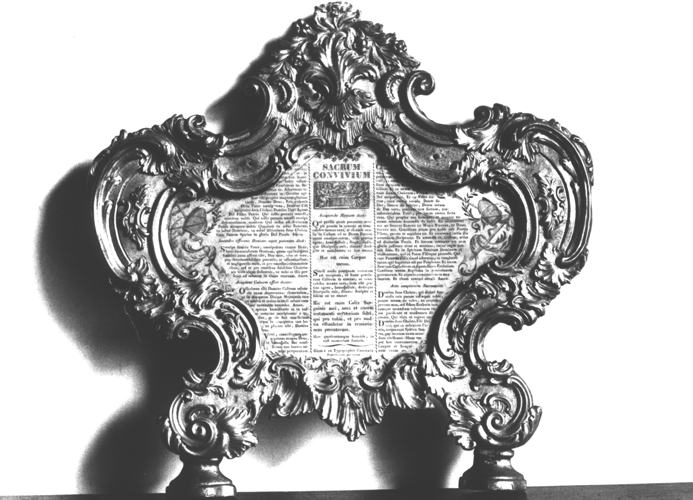 motivi decorativi vegetali/ motivi decorativi a volute/ motivi decorativi a foglie d'acanto/ festoni (cartagloria, elemento d'insieme) - bottega ligure (sec. XVIII)