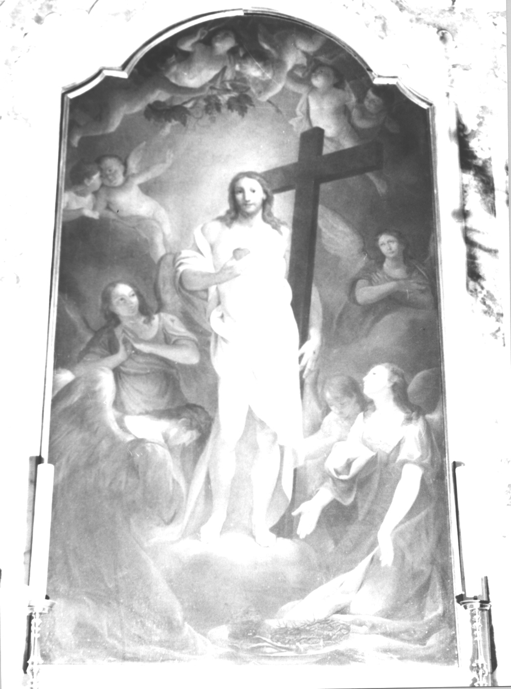 Cristo Salvatore tra angeli (dipinto, opera isolata) - ambito italiano (prima metà sec. XIX)
