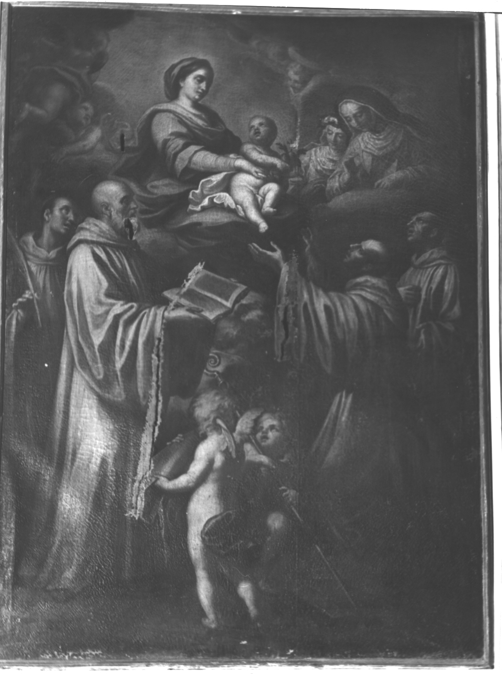 Madonna con Bambino e Santi (dipinto, opera isolata) di Badaracco Giovanni Raffaele (attribuito) (sec. XVII)