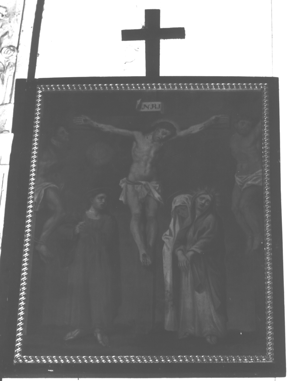 stazione XII: Gesù innalzato e morto in croce (dipinto, elemento d'insieme) di Fra' Bernardino da Chiavari (sec. XIX)