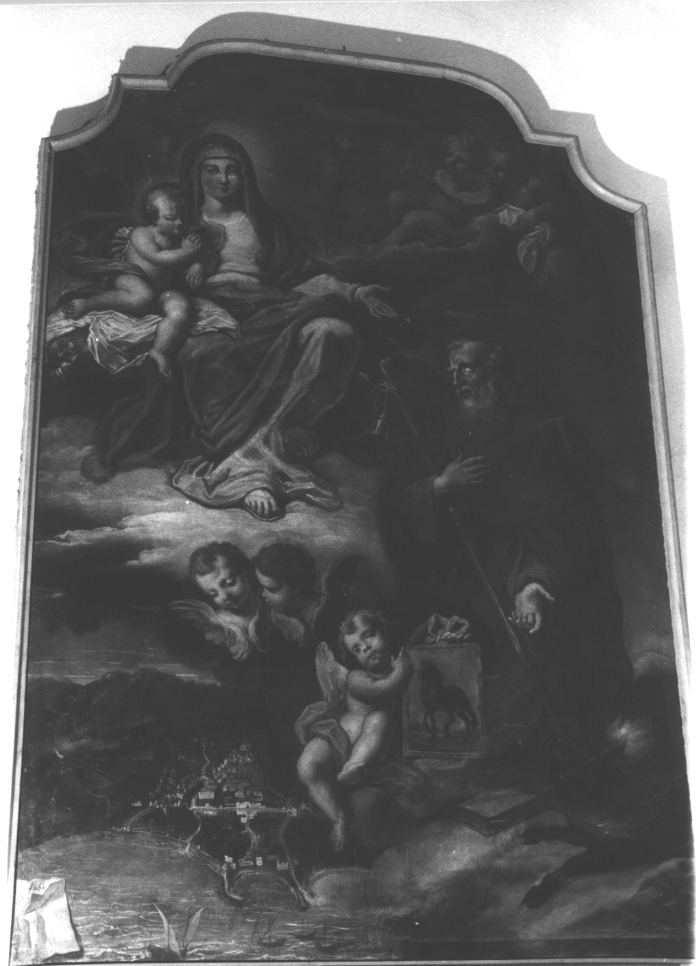 Madonna con Bambino e Sant'Antonio abate (dipinto, opera isolata) - ambito ligure (sec. XVI, sec. XVIII)