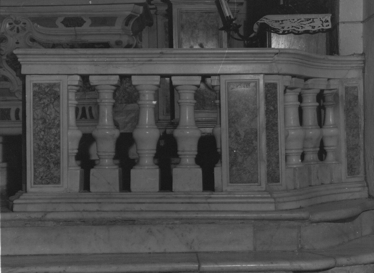 balaustrata di altare, opera isolata di Sanguineto Gerolamo (sec. XVIII)