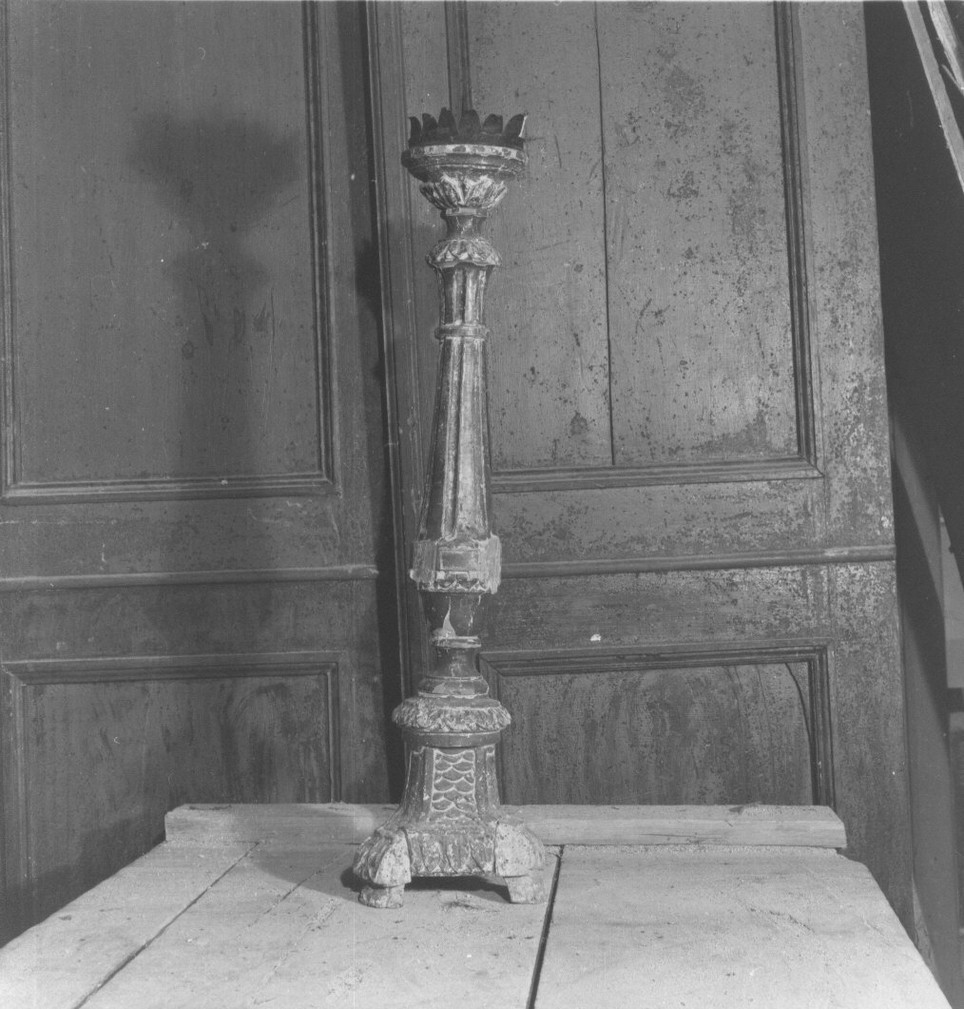 candeliere, opera isolata - bottega ligure (prima metà sec. XIX)