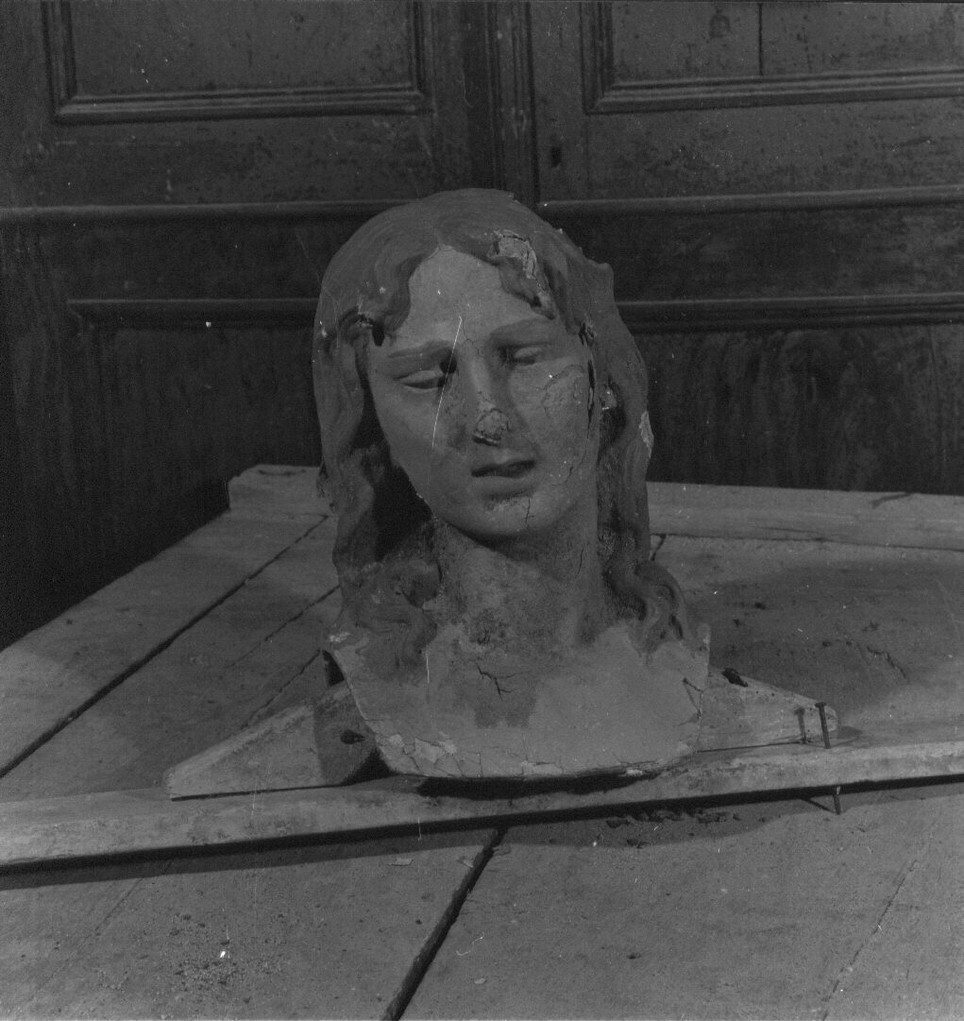 testa umana (statua, frammento) - bottega italiana (sec. XIX)