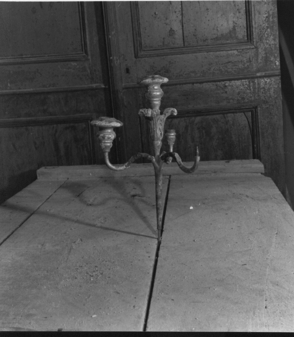 candelabro portatile, coppia - bottega ligure (sec. XIX)