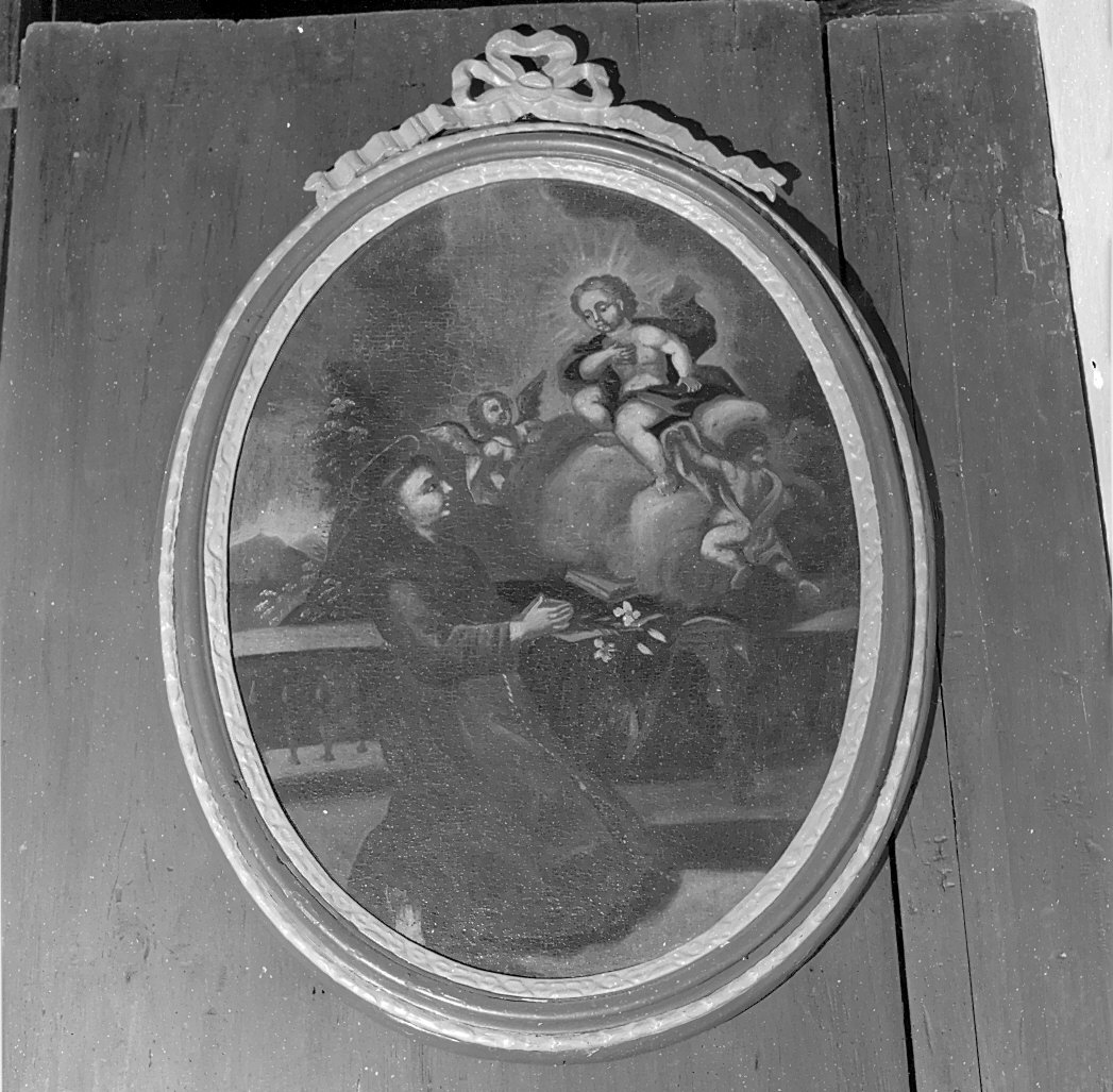 Sant'Antonio da Padova con il bambino (dipinto, coppia) - ambito ligure (metà sec. XIX)