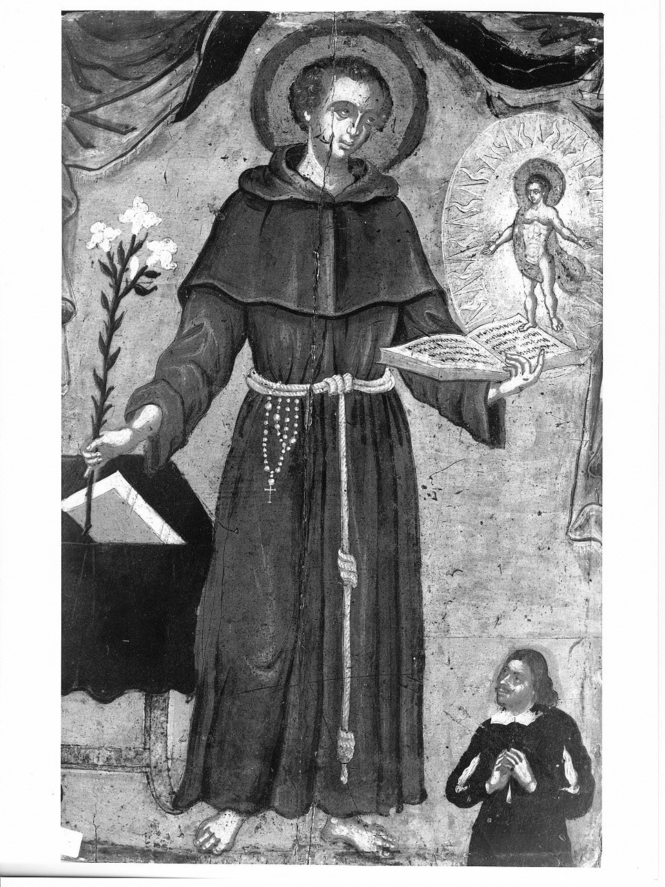 Sant'Antonio da Padova con il bambino (dipinto, opera isolata) - ambito iberico (prima metà sec. XVI)
