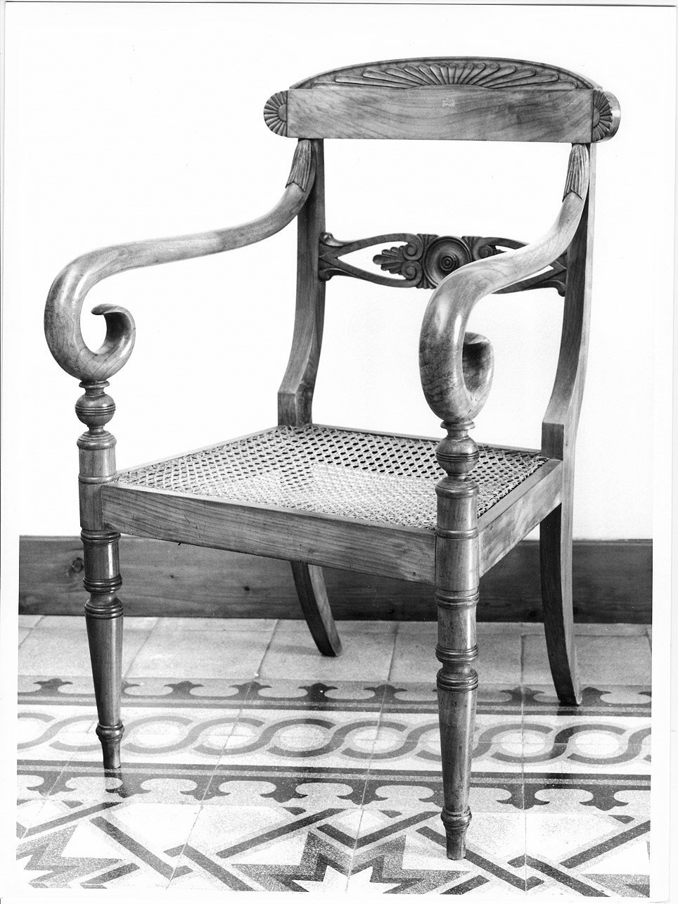 sedia - a braccioli, coppia - produzione inglese (prima metà sec. XIX)